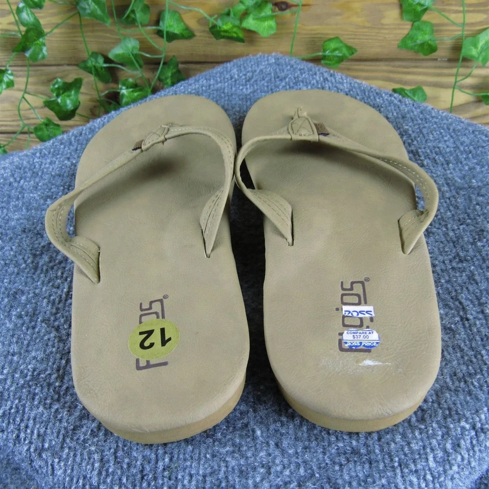 Flojos Men Clove‎ Flip Flop Brown Synthetic Size 12 Medium Gently Used 2025